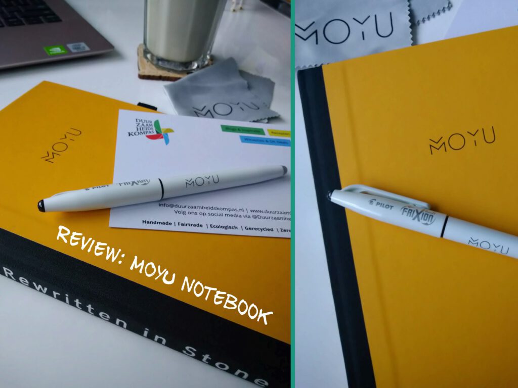 geeft een impressie van de buitenkant van MOYU Notebook gemaakt van steenpapier
