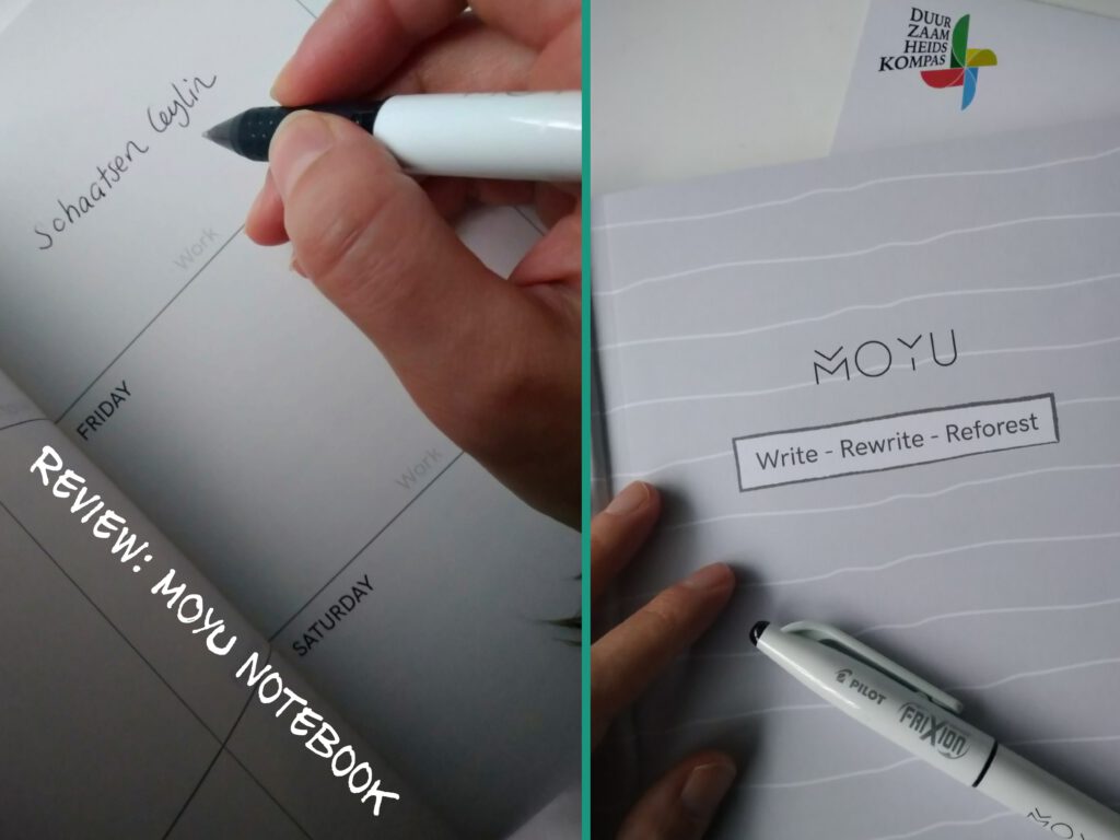 geeft een impressie van de binnenkant van MOYU Notebook gemaakt van steenpapier